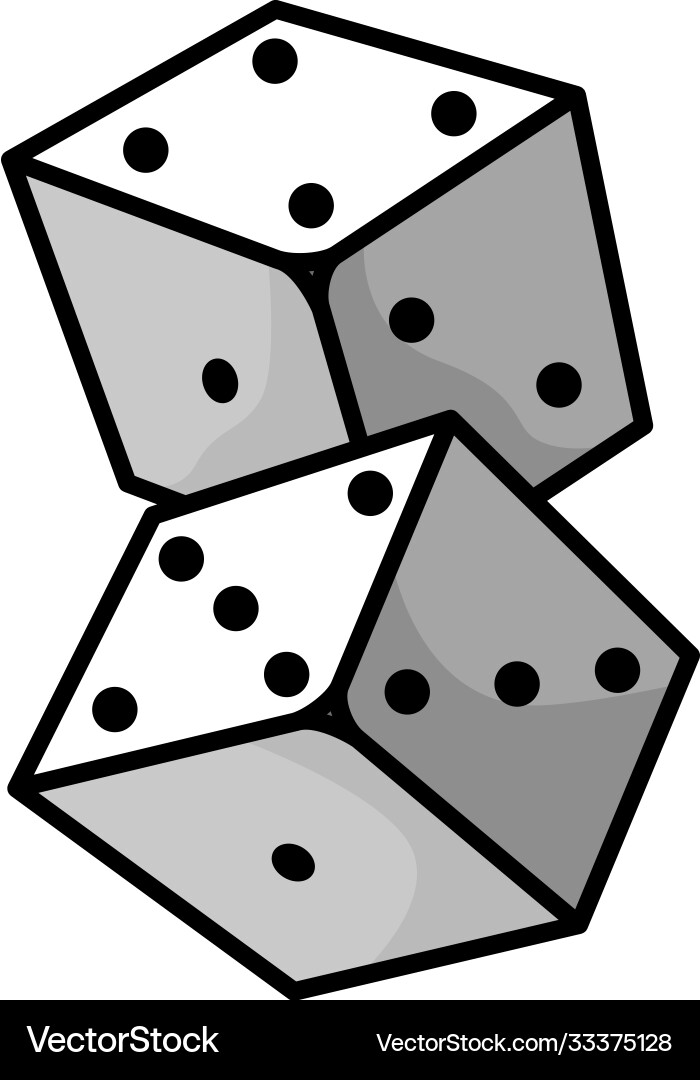 Dice small cubes for game with different number vector image