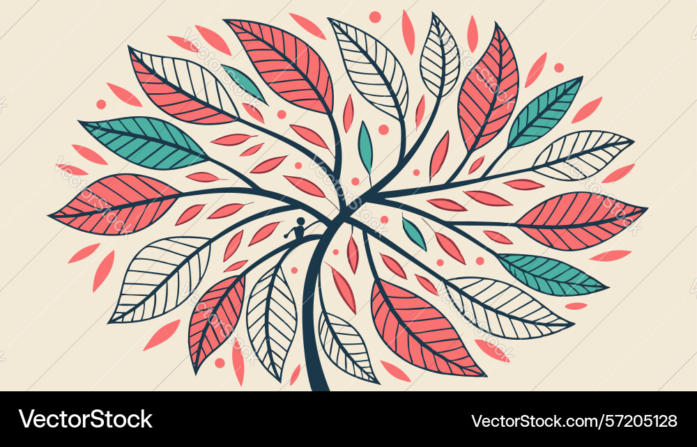 Dynamic swirling leaf pattern element design Vector Image