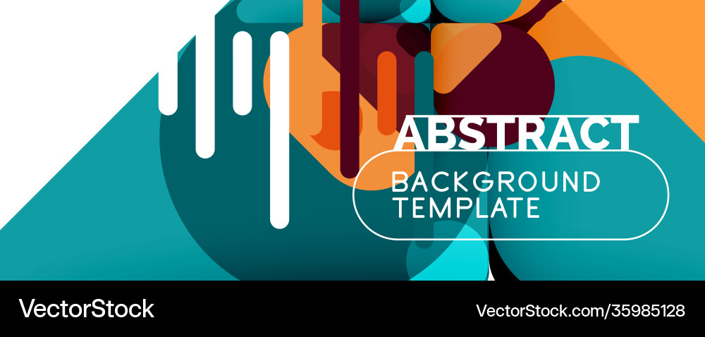 Flat geometric round shapes and dynamic lines Vector Image