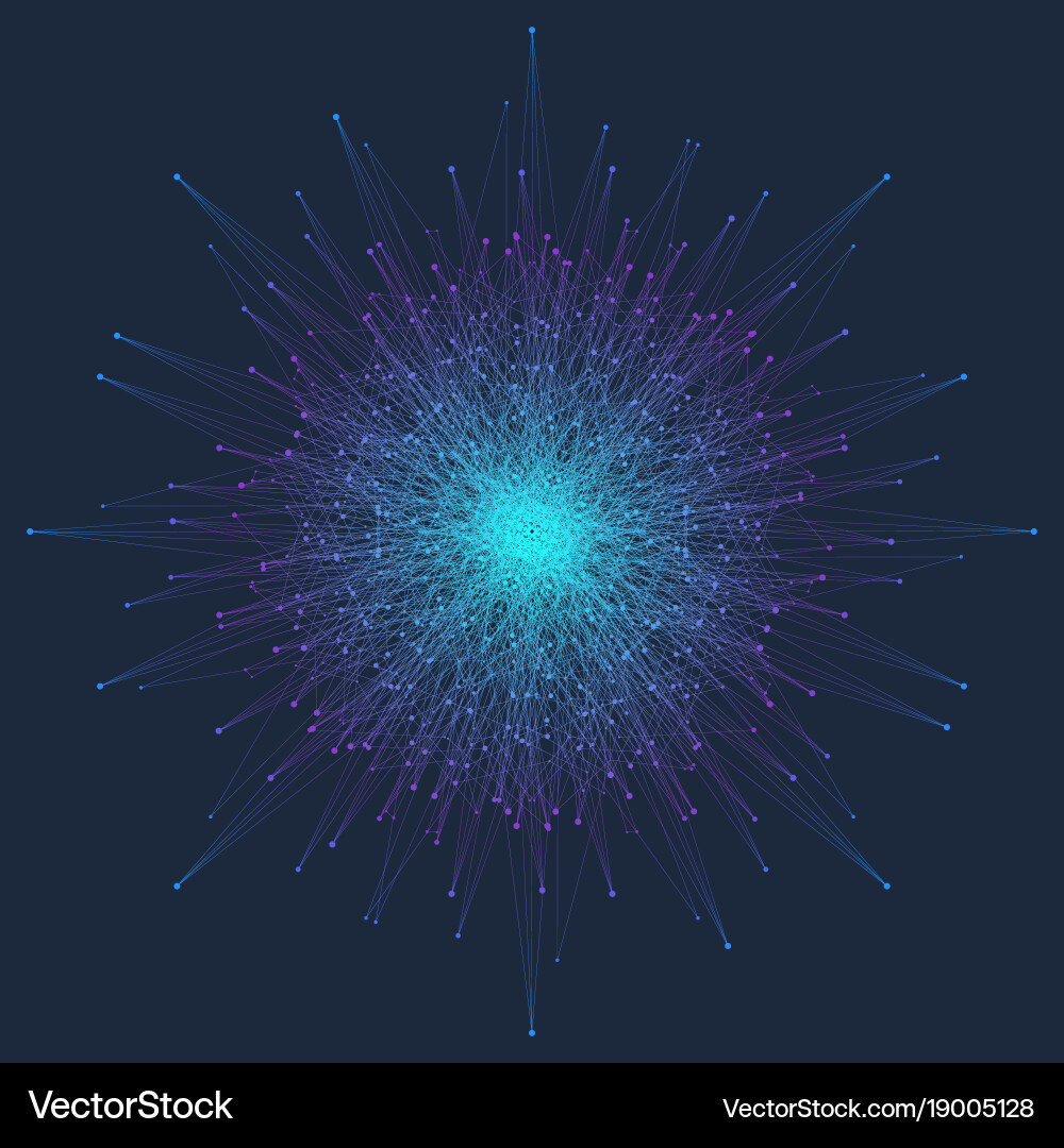 Fractal-Element mit angeschlossener Leitung und Punkten Vektorbild