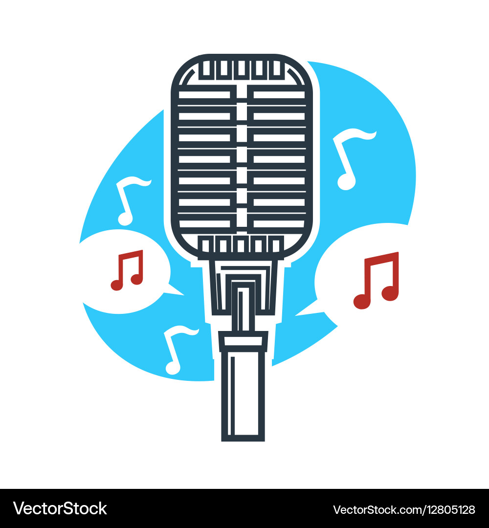 Karaoke club and bar label or logotype Vector Image