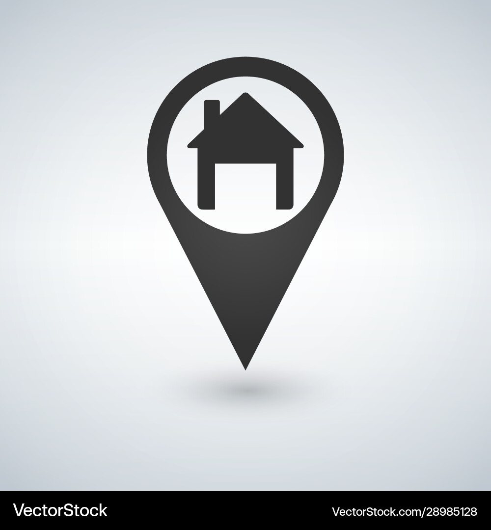Map pointer with house icon Map pointer with house icon Vector Image