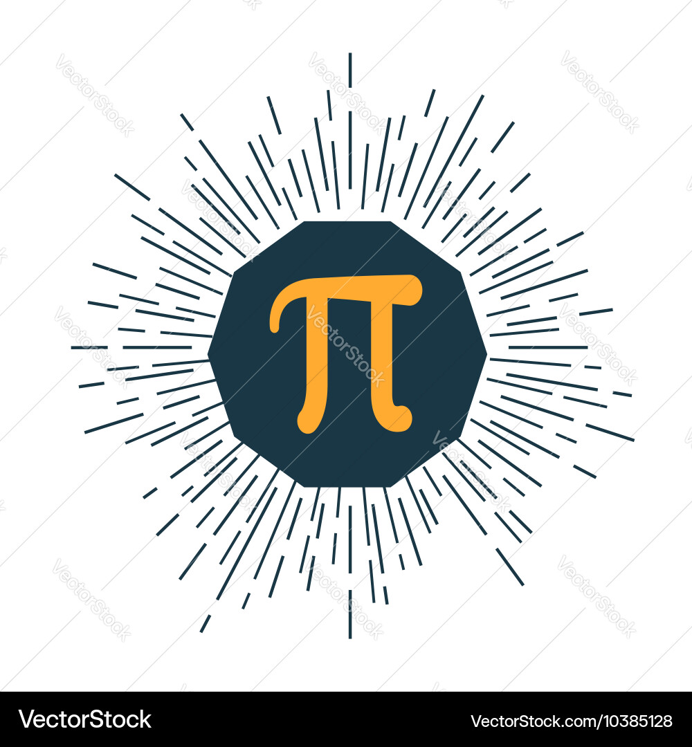 Mathematic pi icon flat vector image