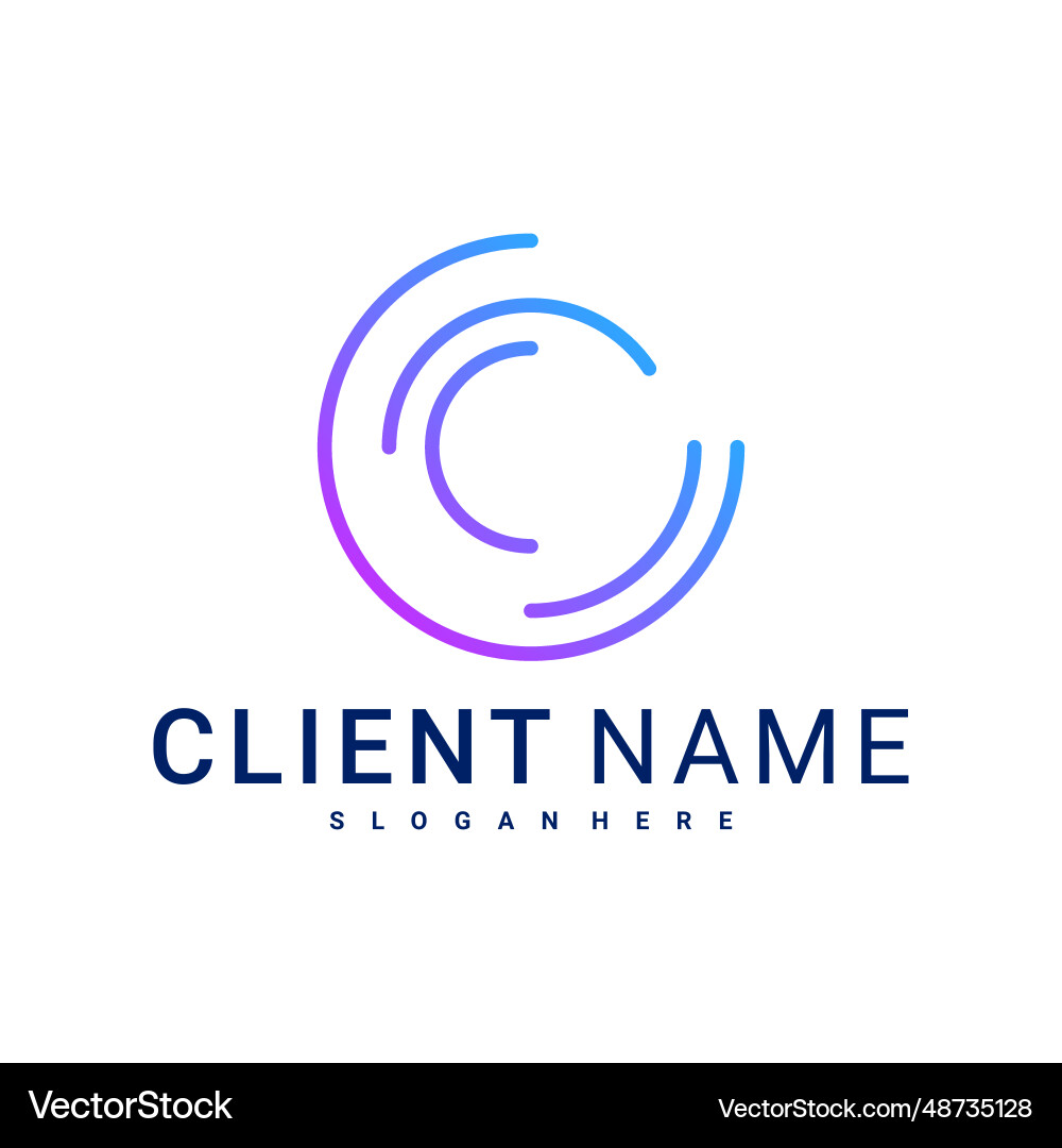 Modern and minimal letter c logo simple initial Modern and minimal letter c logo simple initial Vector Image