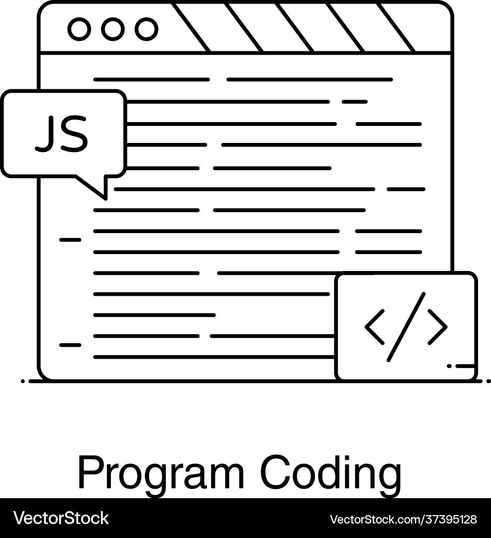 Programme coding vector image