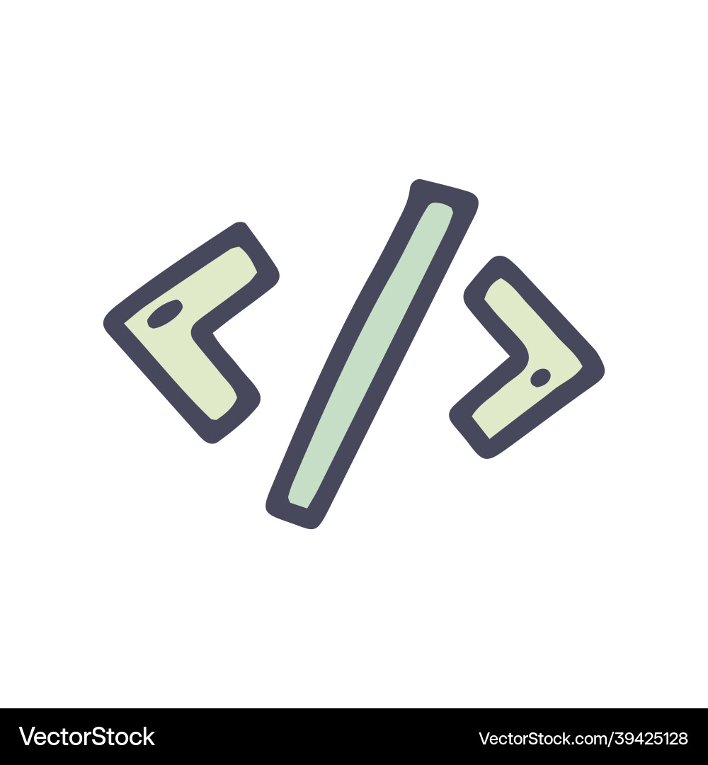 Programming color doodle simple icon design Programming color doodle simple icon design Vector Image