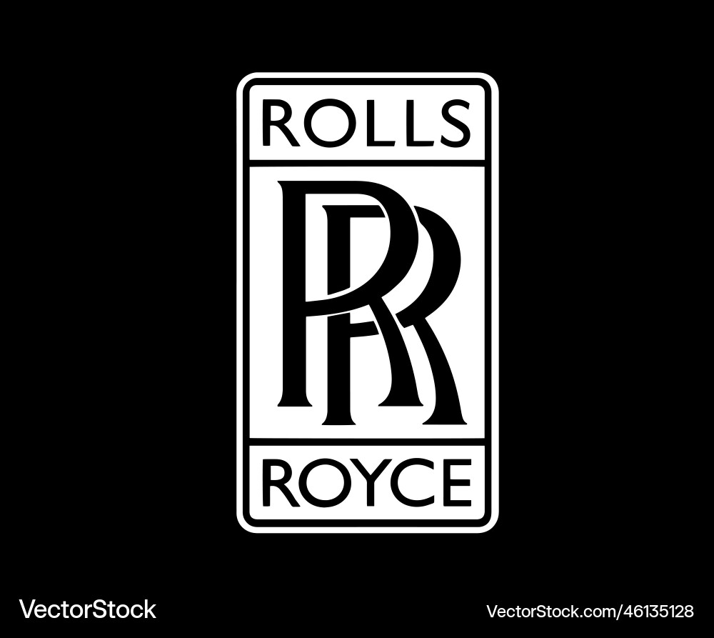 Rolls royce brand logo symbol with name white Rolls royce brand logo symbol with name white vector image