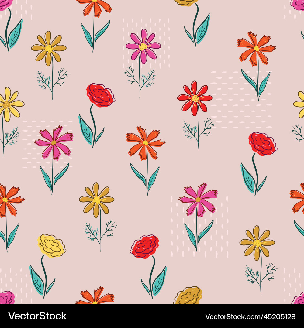Seamless pattern with simplistic abstract Vector Image