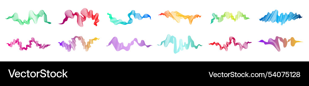 Set of abstract backdrops with multicolor waves Set of abstract backdrops with multicolor waves Vector Image