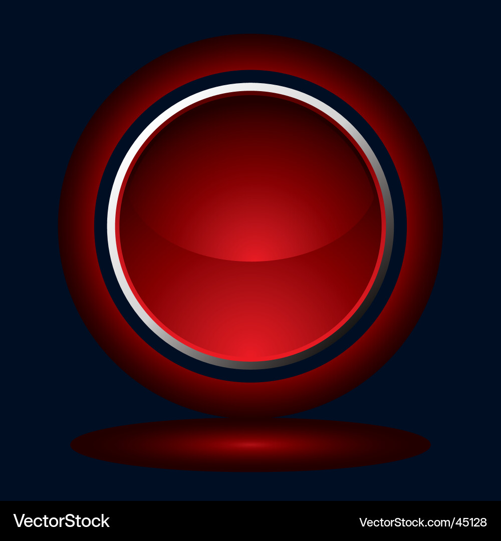 Shiny Red Button Reflection vector image