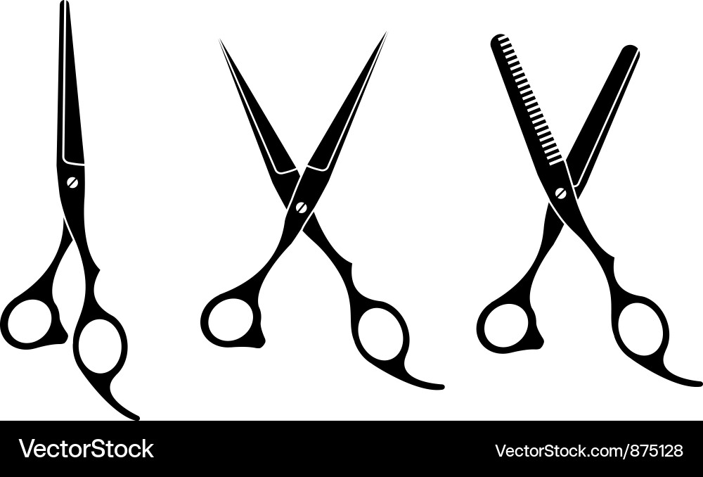 Silver Scissors Set Vector Image
