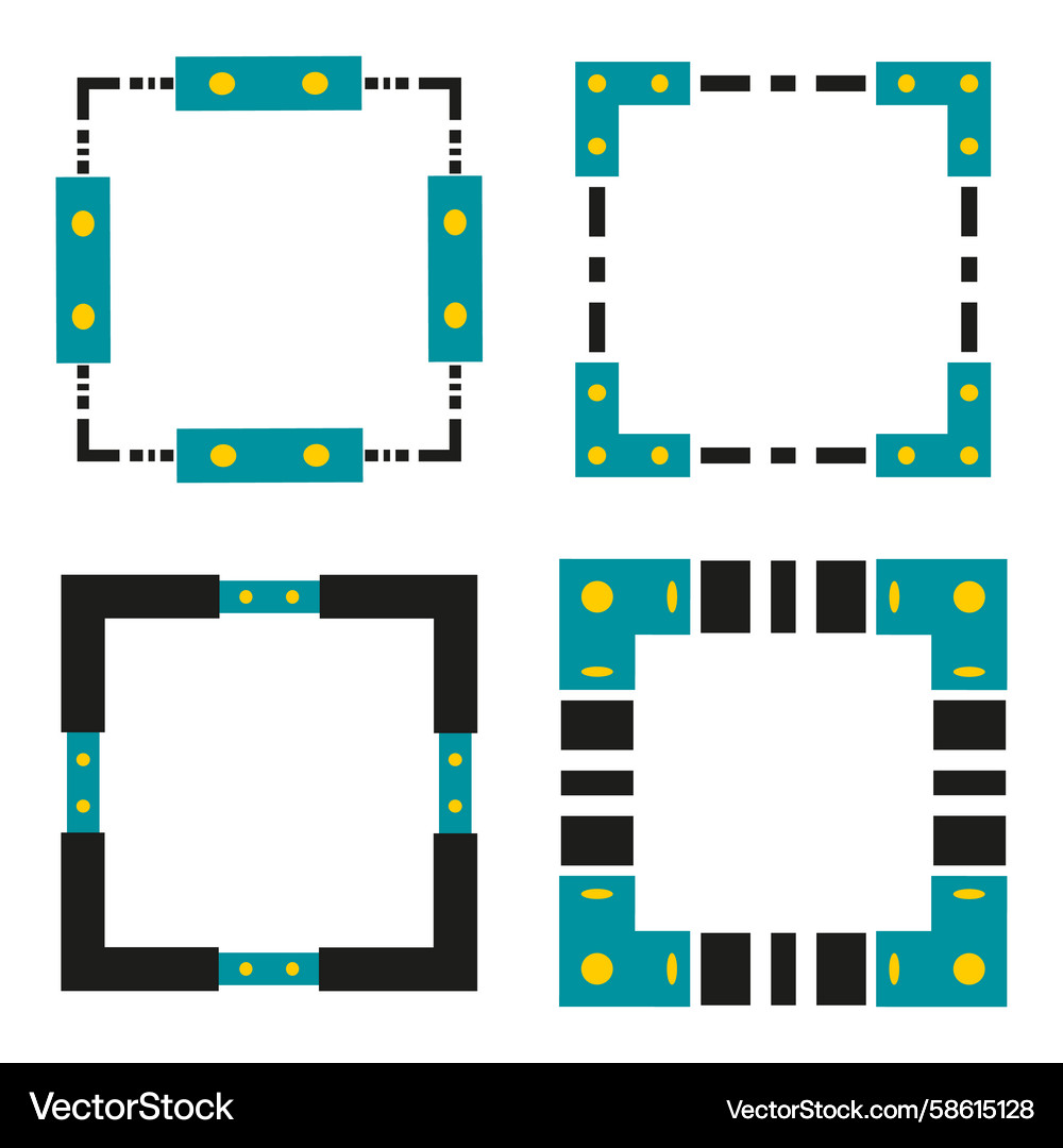 Square frame icon triangular border ornament Vector Image