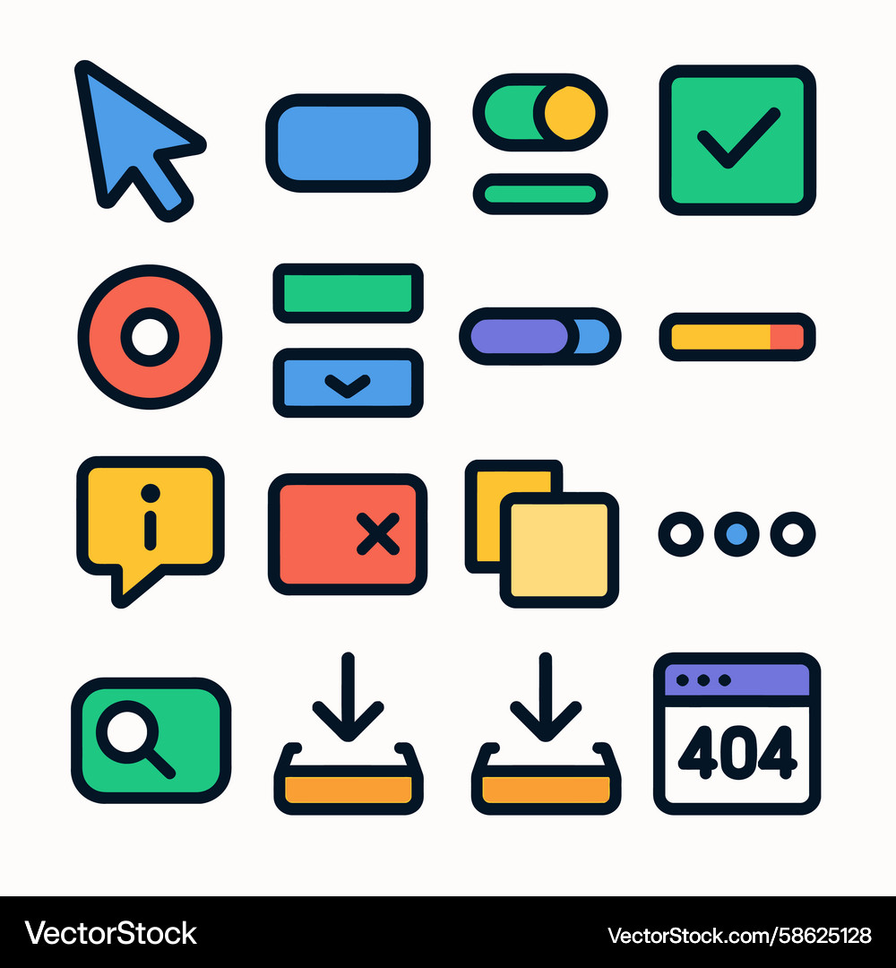 Web UI Icons - Modern Set Vector Image