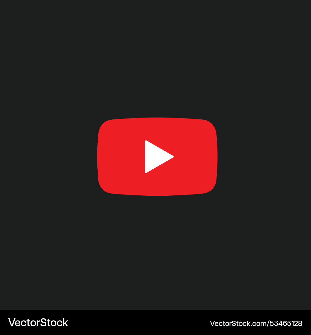 Youtube application icon element for editorial Vector Image