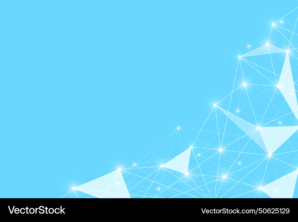 Abstract geometric mesh lines and dot connection vector image