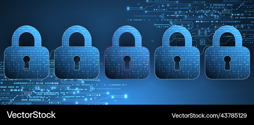 Cyber security or network protection system Cyber security or network protection system vector image