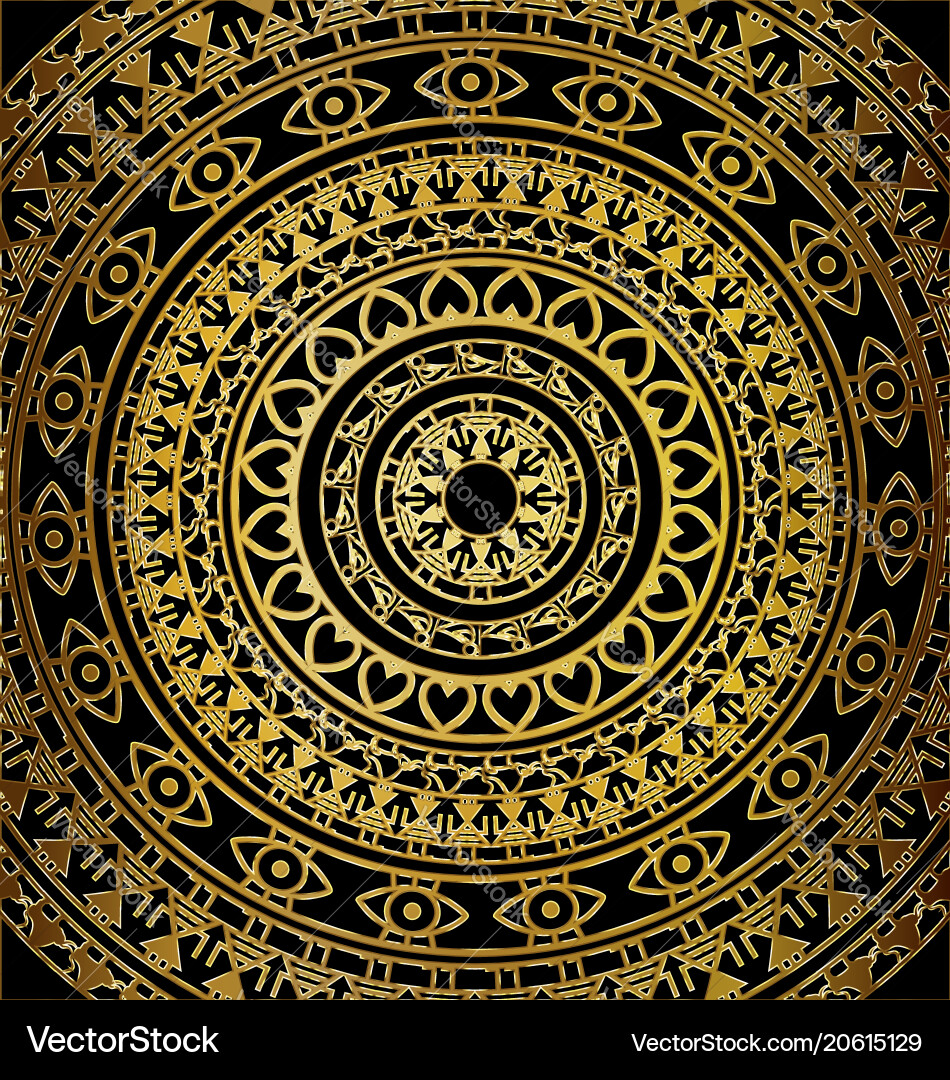 Dark and golden circles Vector Image