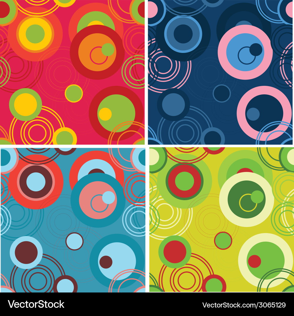 Dots and circles background set Vector Image