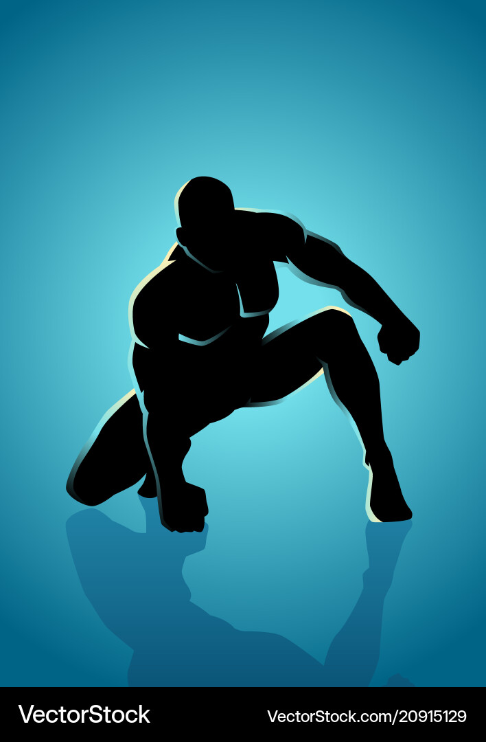 Dynamic Hero Pose Vector Image