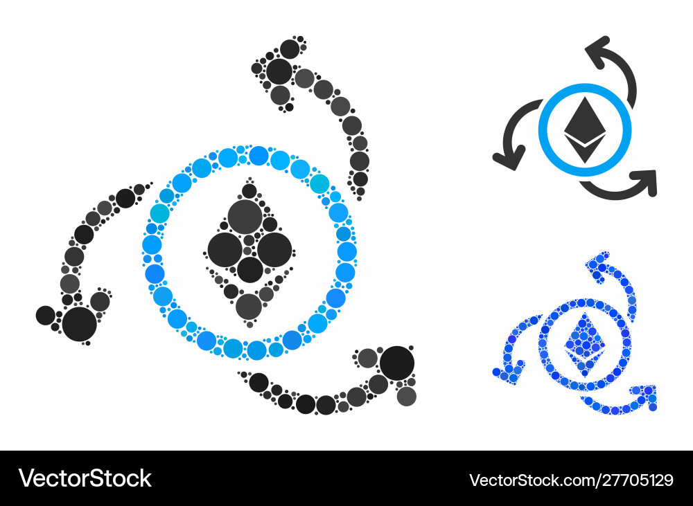 Ethereum source swirl composition icon spheric Ethereum source swirl composition icon spheric vector image