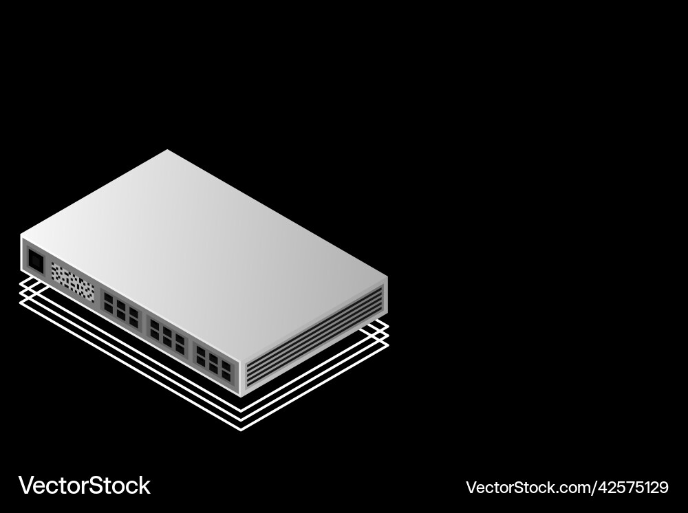 Isometric switch with up link port vector image