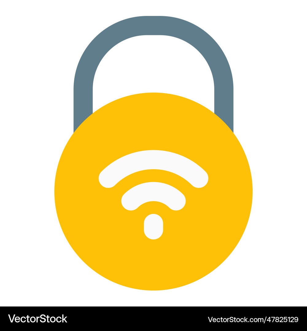 Lock with advance technology and internet access Vector Image