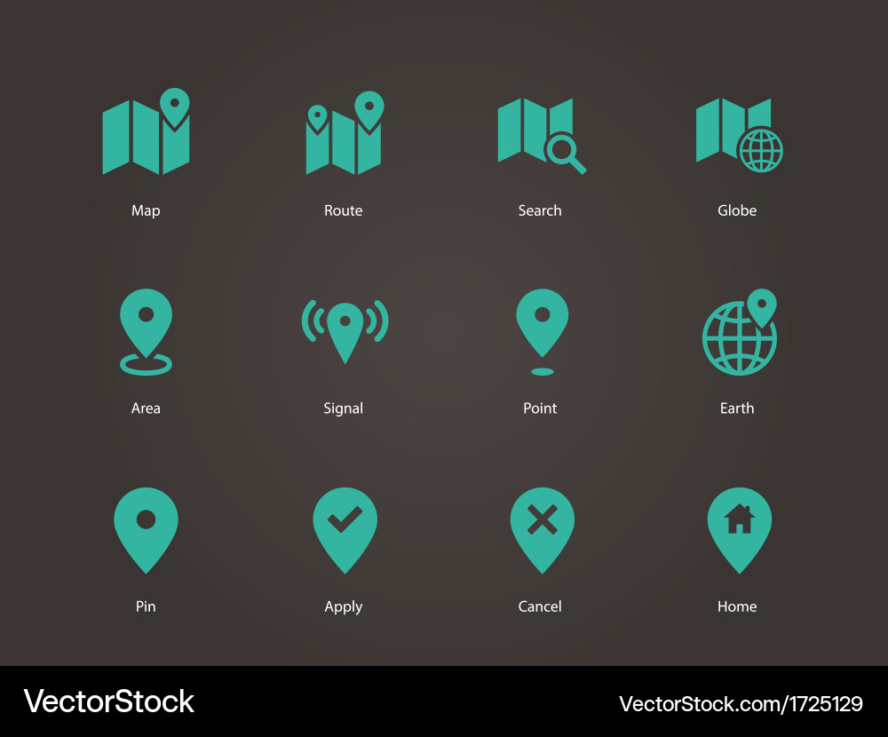 Map icons gps and navigation Vector Image