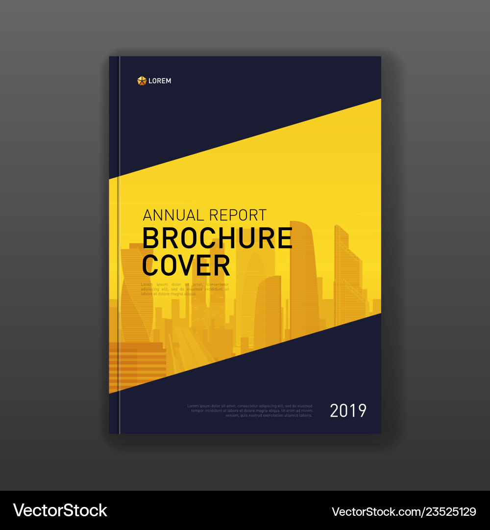 Real estate report brochure cover design layout vector image