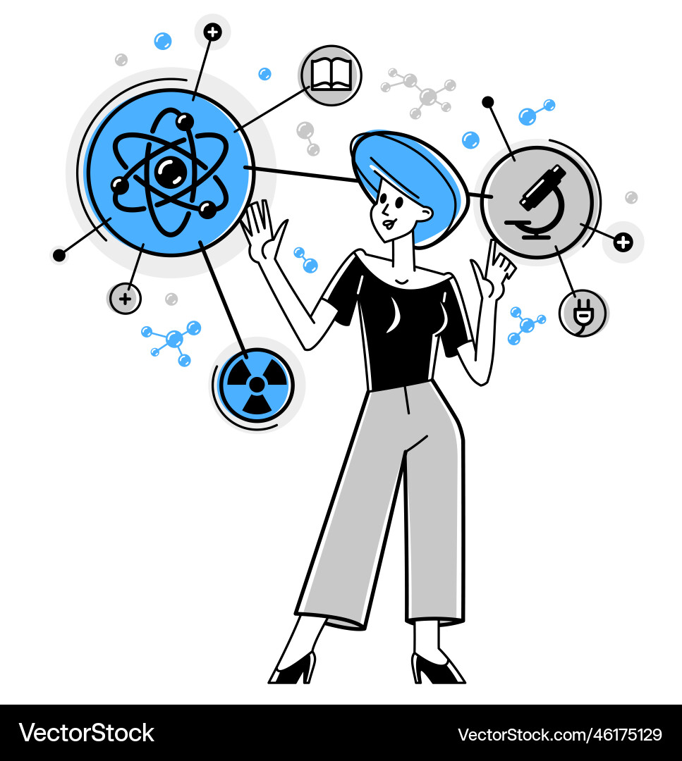 Scientist discovering science theory and making Scientist discovering science theory and making vector image