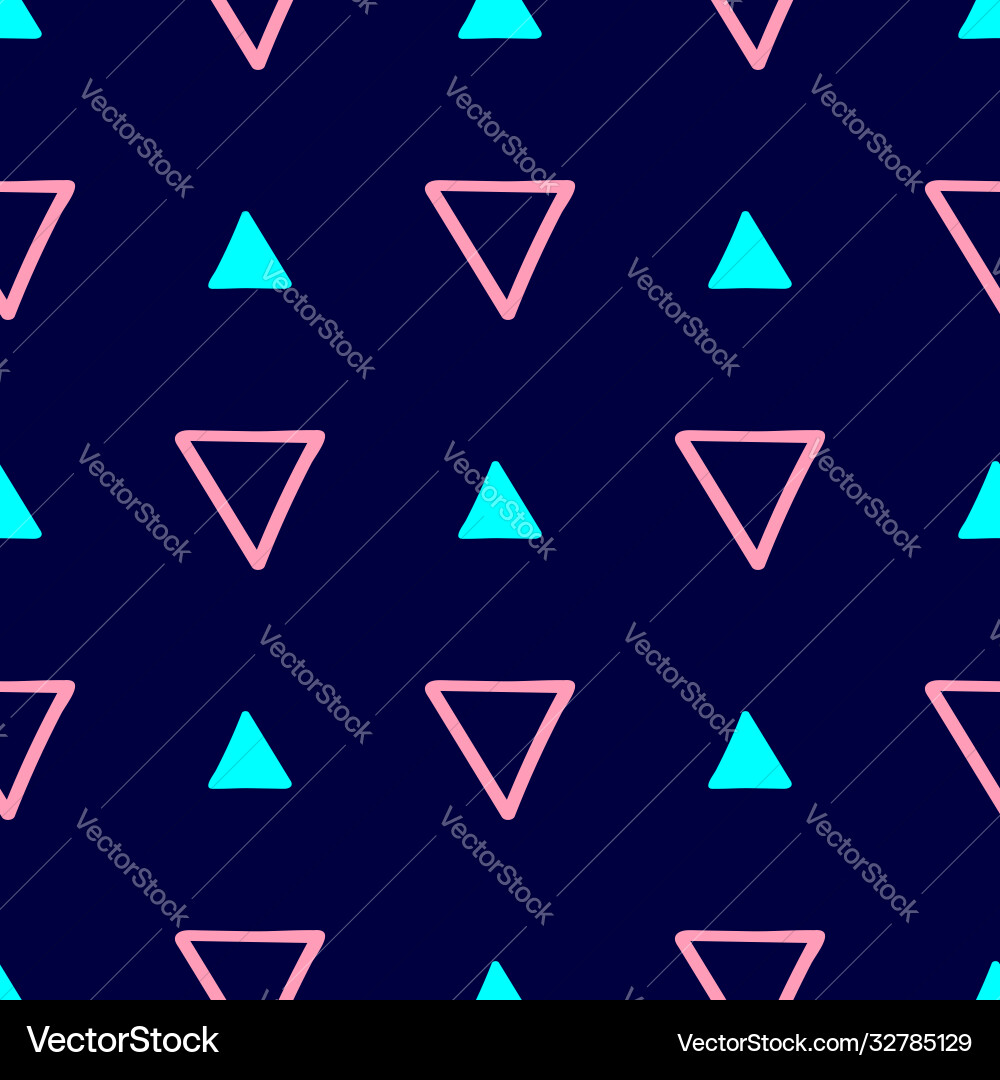 Seamless pattern with colored triangles drawn Seamless pattern with colored triangles drawn Vector Image