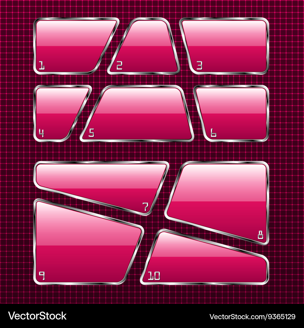 Set of red plates on abstract background vector image