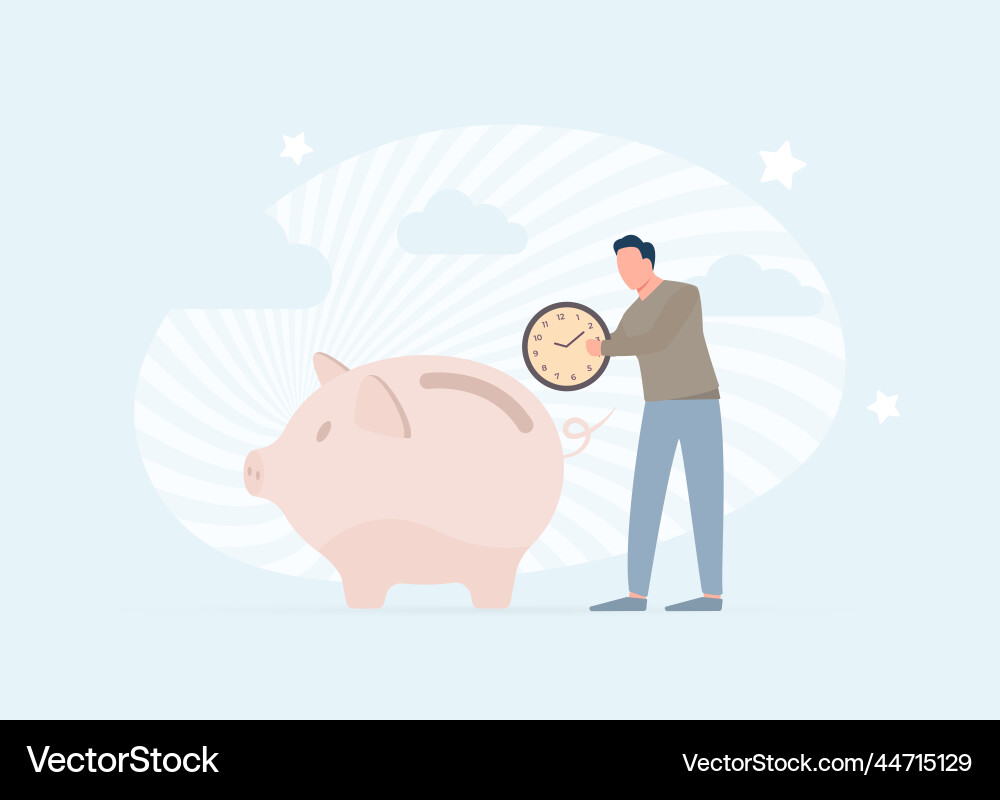 Time saving concept with man vector image