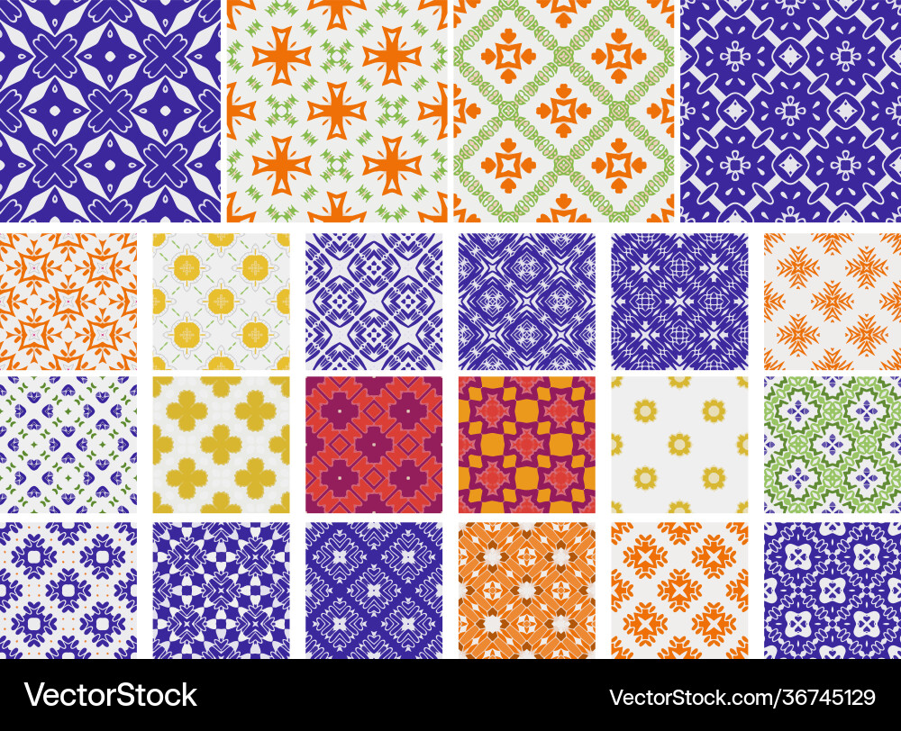Universal different geometric seamless patterns Universal different geometric seamless patterns vector image