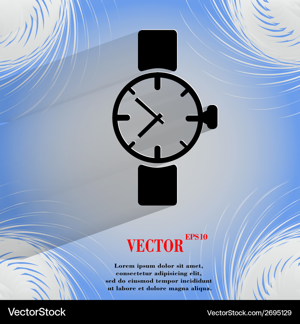 Watchclock flat modern web button Vector Image