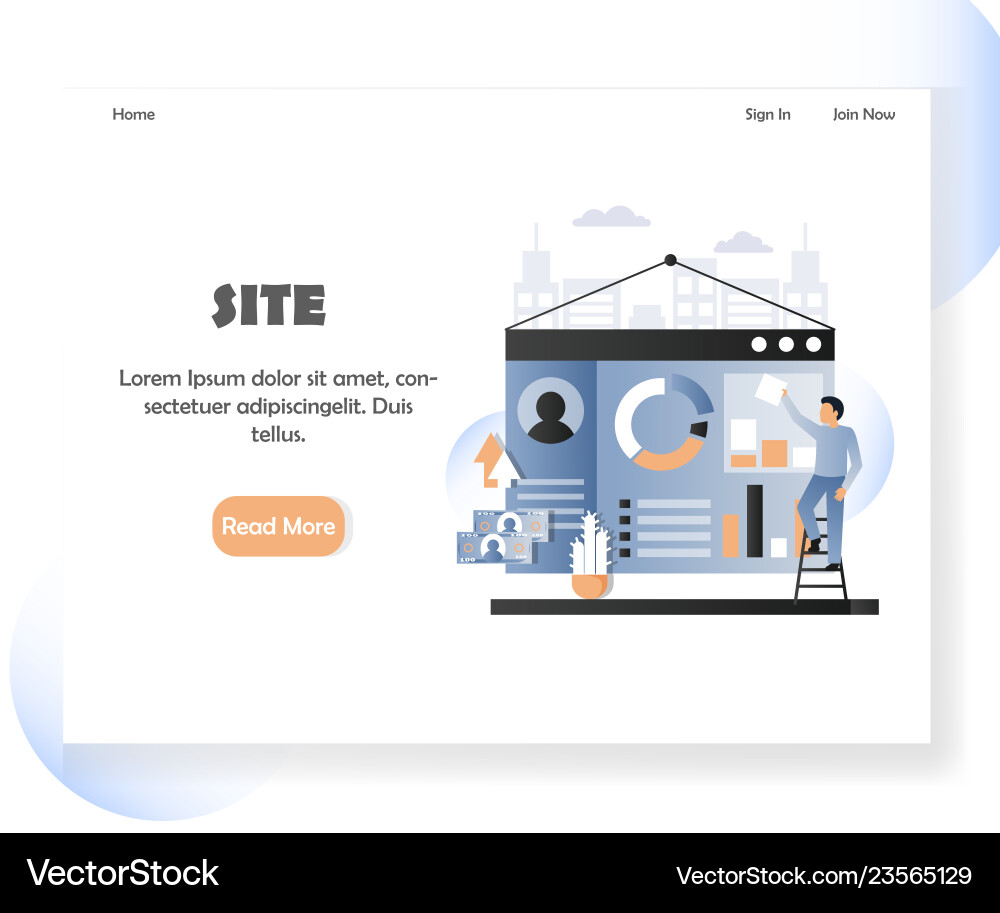 Web developer website landing page design Web developer website landing page design vector image