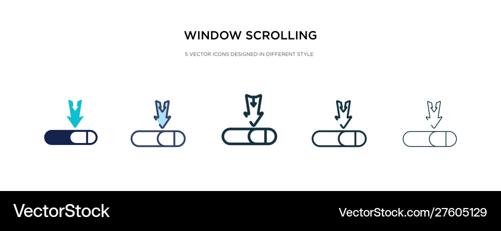 Window scrolling medium icon in different style Vector Image
