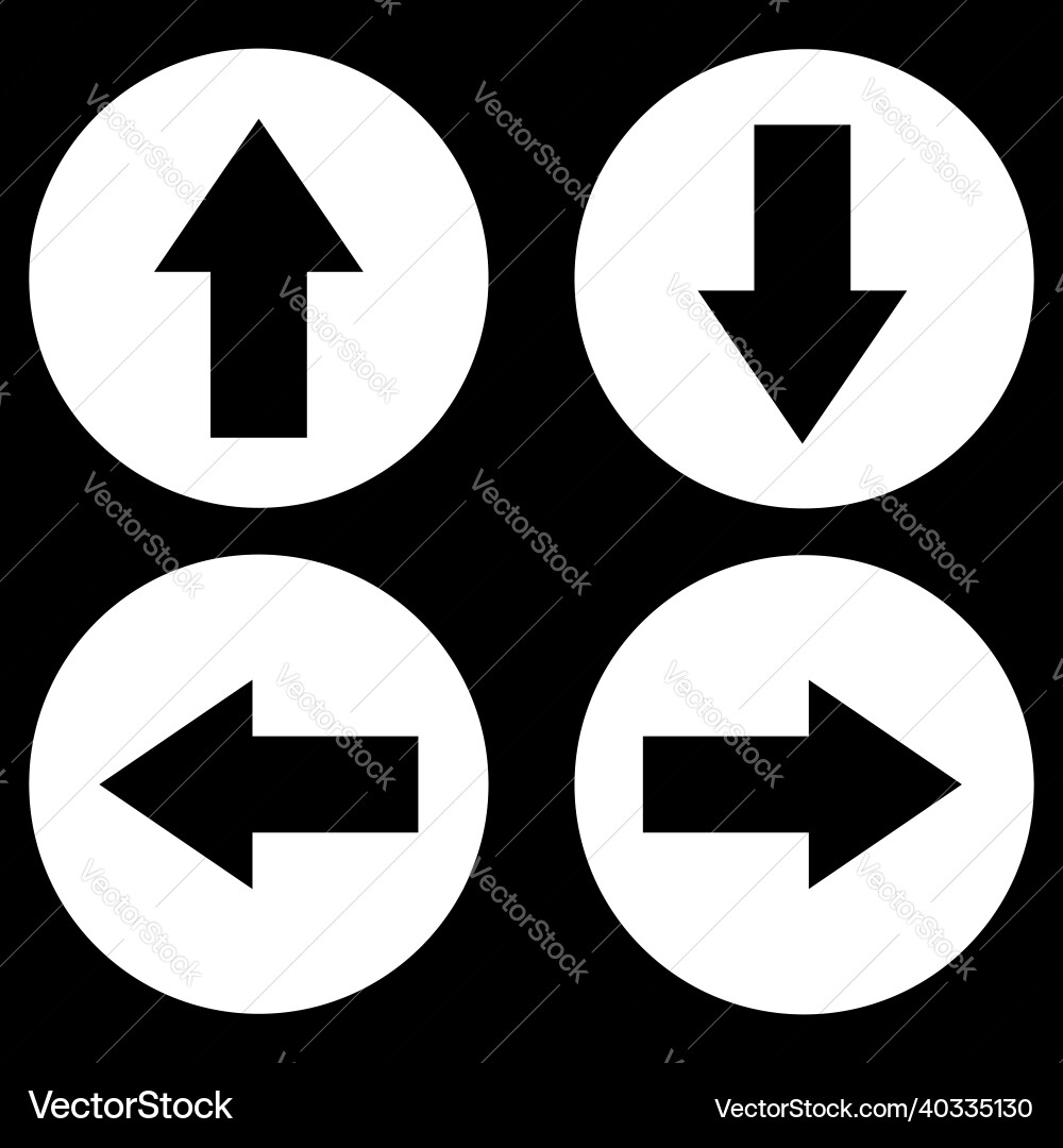 4-way arrows pointers cursors shapes 4-way arrows pointers cursors shapes Vector Image