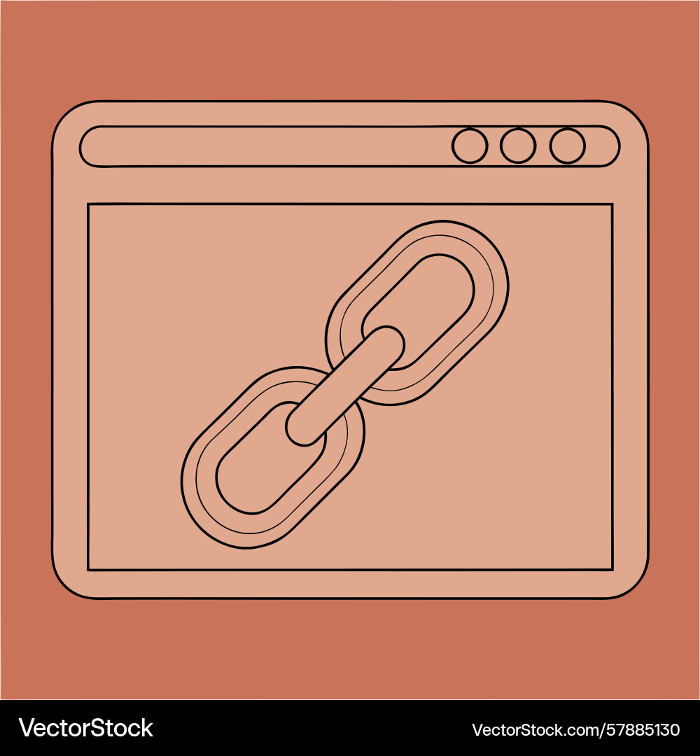 Black outline of a web browser window Vector Image