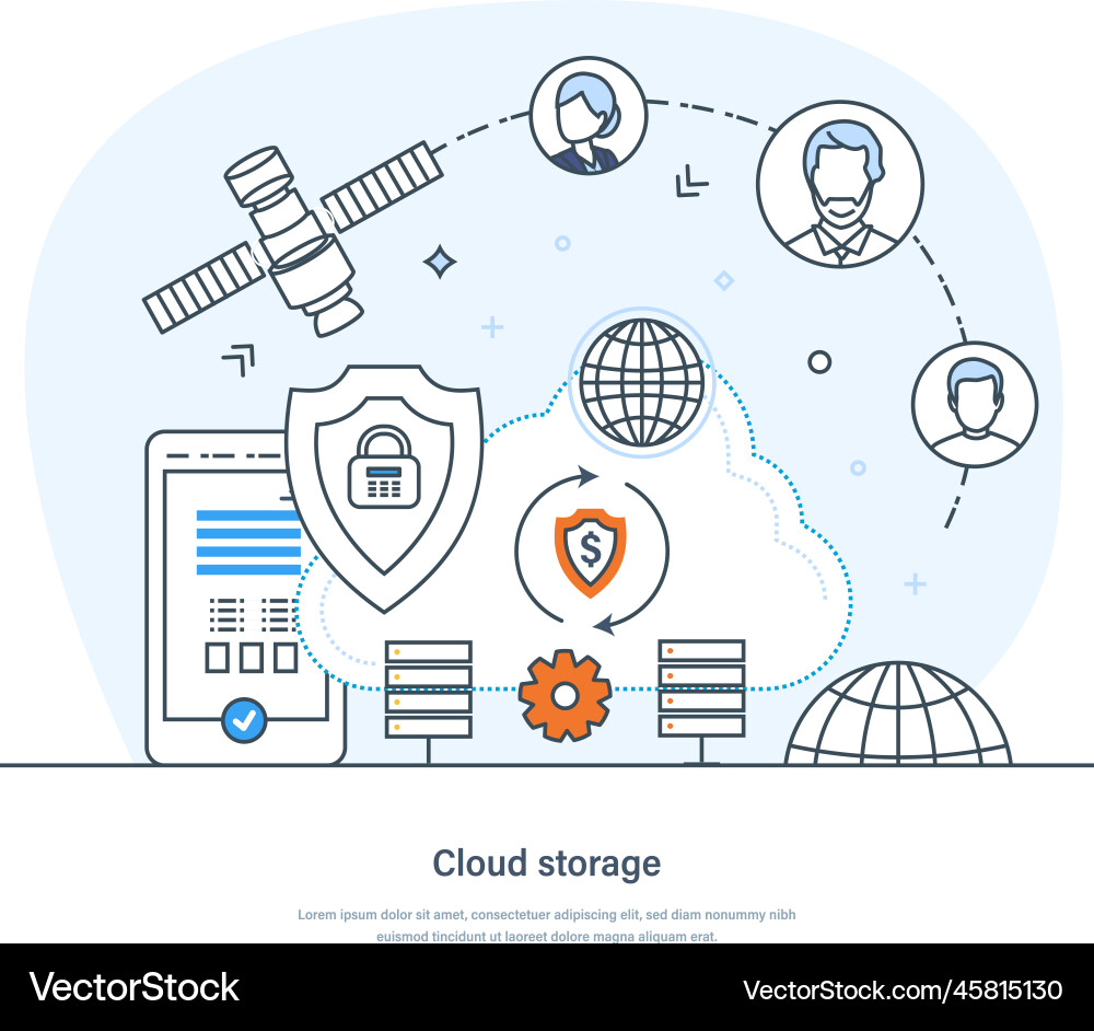 Cloud storage network computing technology Vector Image
