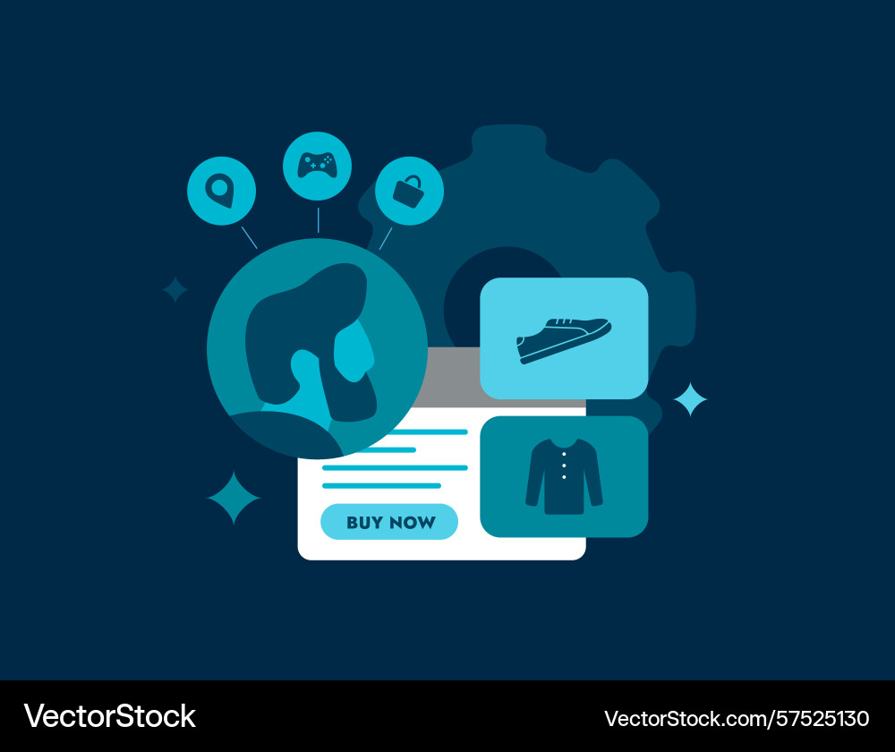 E-commerce personalization driven by ai E-commerce personalization driven by ai Vector Image
