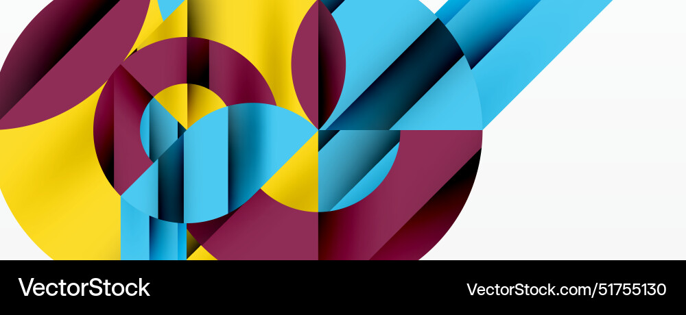 Geometric diagonal line and circle shape wide Geometric diagonal line and circle shape wide Vector Image
