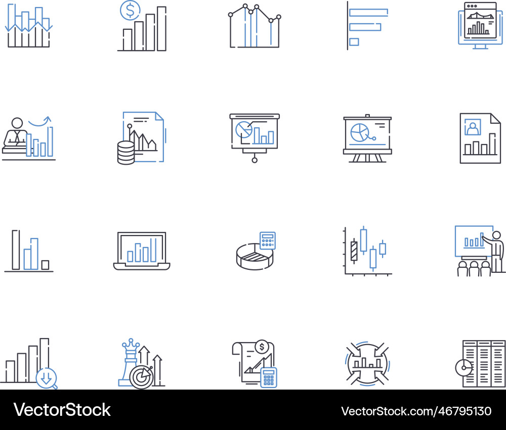 Graphs charts line icons collection bar Graphs charts line icons collection bar vector image
