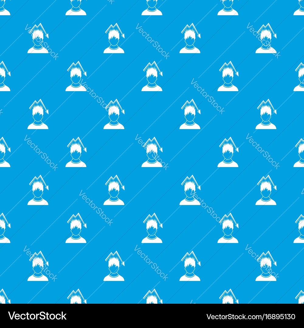 Man with falling red graph over head pattern vector image