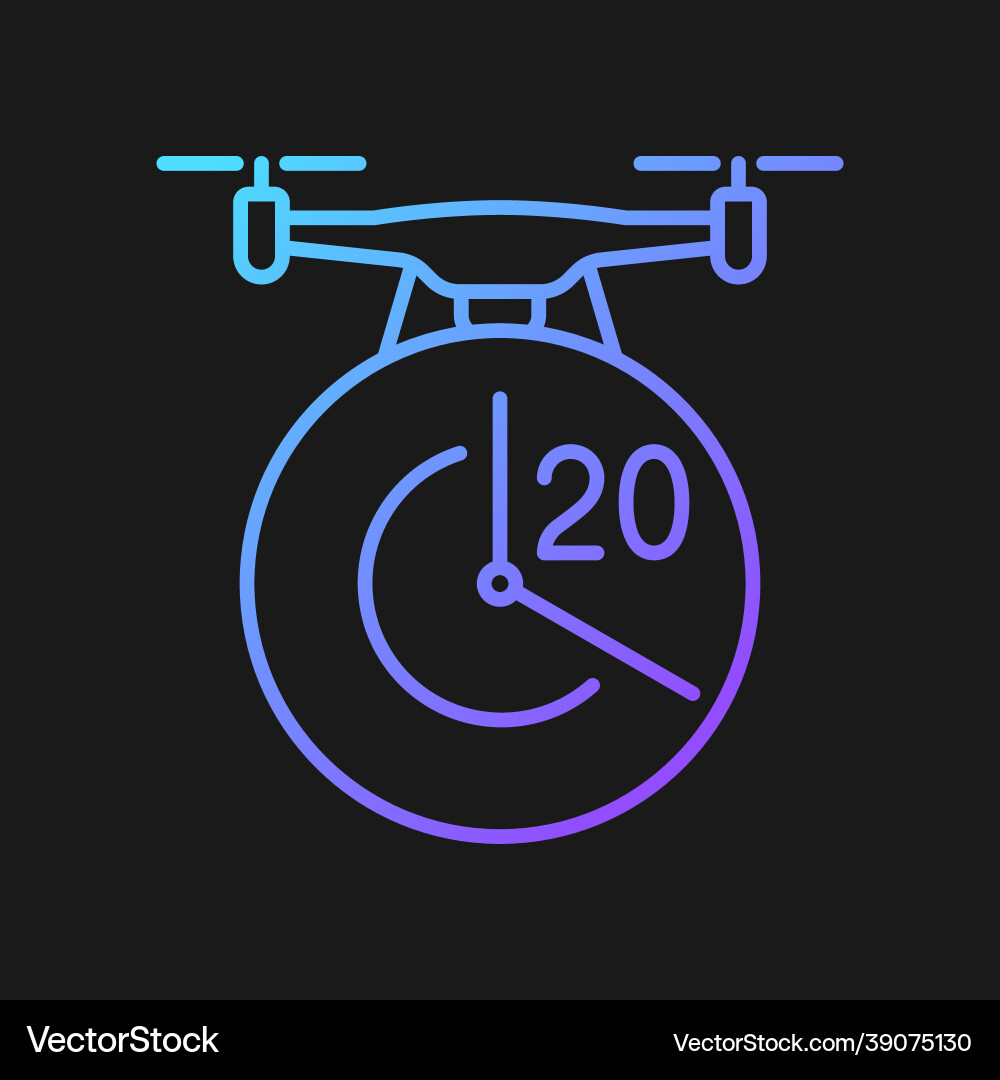 Maximum flight time gradient manual label icon Vector Image