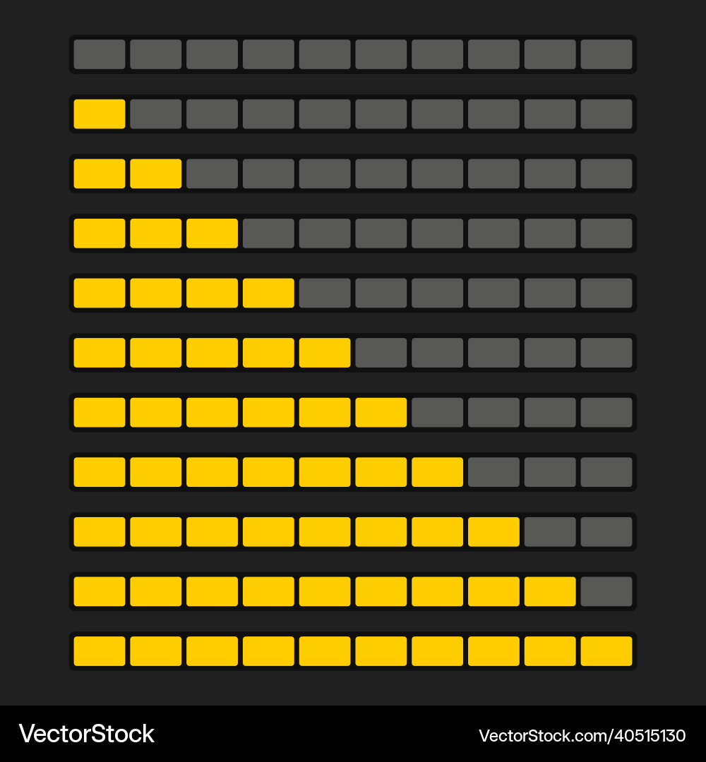 Orange Progress Bar Element Set Upload Indikator vektorbild