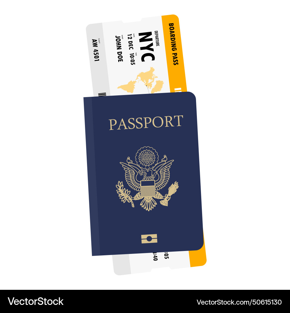 Passport with tickets vector image