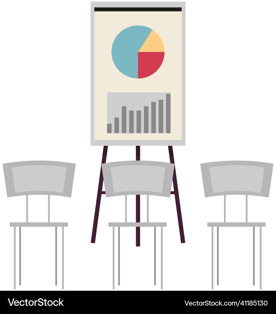 Presentation board with statistical data business Vector Image