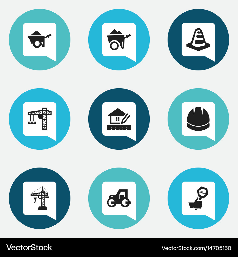 Set of 9 editable structure icons includes Vector Image