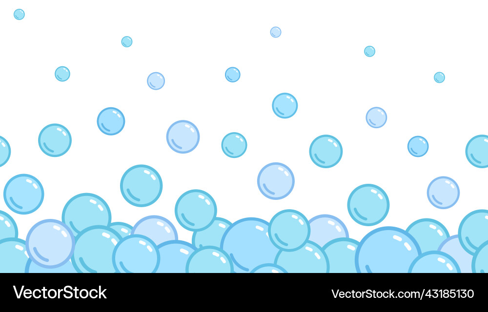 Soap bubbles pattern repeated horizontal foam Soap bubbles pattern repeated horizontal foam vector image
