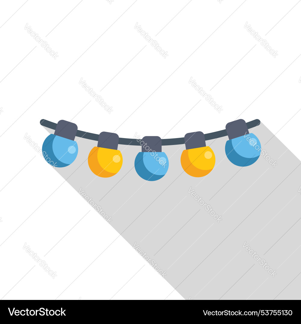 String lights hanging on a cable creating String lights hanging on a cable creating Vector Image